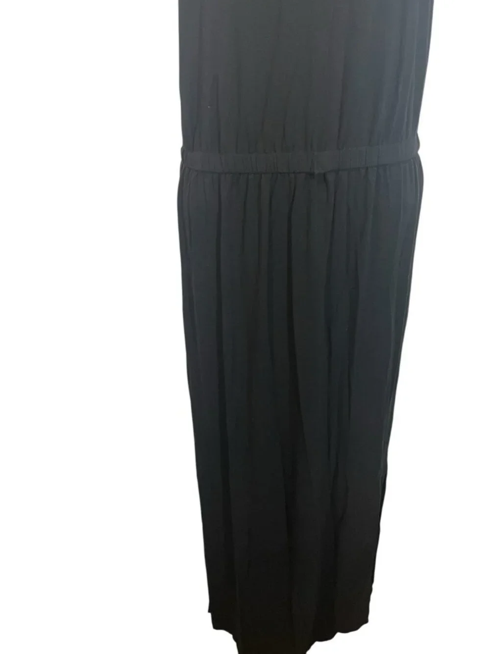 J CREW Women's Size XXS Black Maxi Dress with Slit and Elastic Waist